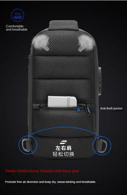 반대 절도 크로스 보디 붕대 가방 교차하는 어깨 붕대 가방 USB 사람들 가슴 가방