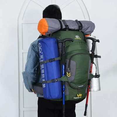60L 가벼운 방수 하이킹 배낭 70 센티미터 방수 배낭